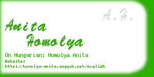 anita homolya business card